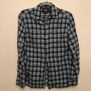 RRL mens long slv button down